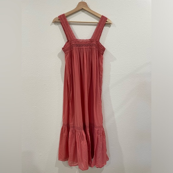 DOEN Coral Pink Cotton Nightgown Dress Size XS - Picture 11 of 15